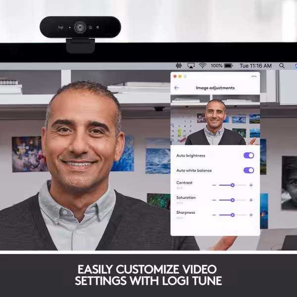 Logitech BRIO 4K Pro Ultra HD 2160p Webcam USB-C (960-001106) - image 8 of 11