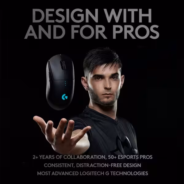 Logitech G PRO Wireless Gaming Mouse Black HERO 25K