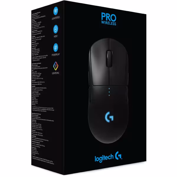 Logitech G PRO Wireless Gaming Mouse Black HERO 25K