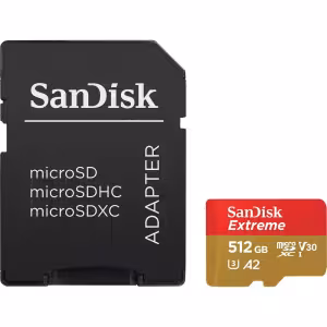 SanDisk Extreme 512GB microSDXC Memory Card UHS-I with SD Adapter