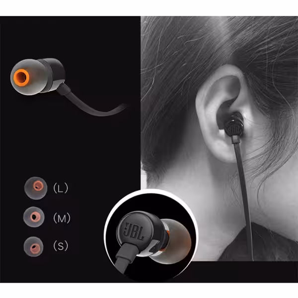 JBL Tune 110 Wired In-Ear Earphones Black
