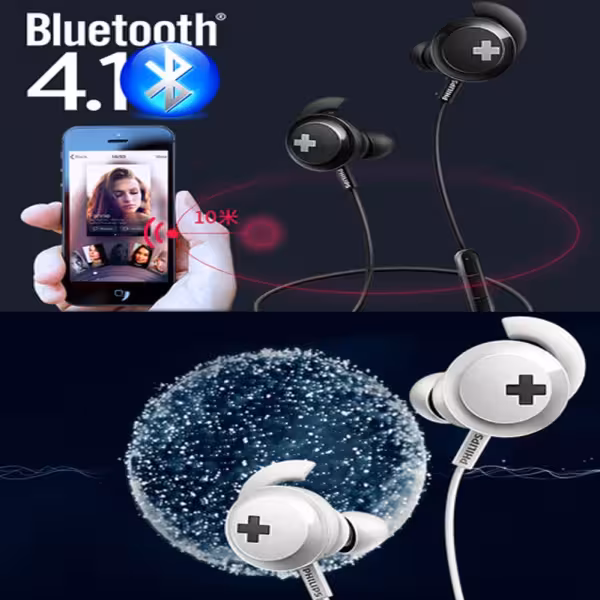 Philips BASS+ SHB4305 Wireless Neckband Earphones Black
