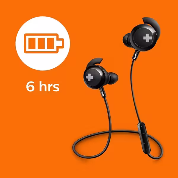 Philips BASS+ SHB4305 Wireless Neckband Earphones Black