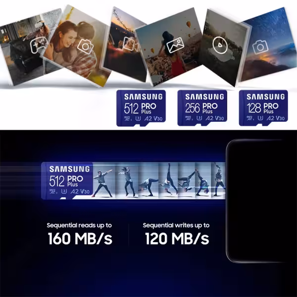 Samsung EVO Plus 256GB microSDXC Card 160MB/s U3 V30 A2 with SD Adapter