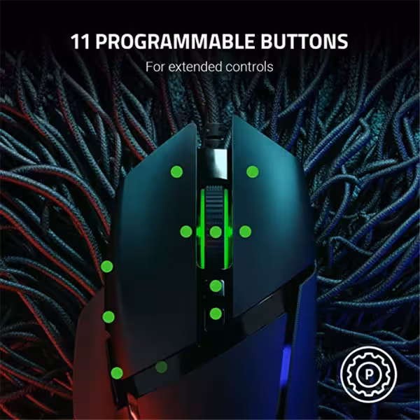 Razer Basilisk V2 Wired Gaming Mouse 20,000 DPI 11 Programmable Buttons
