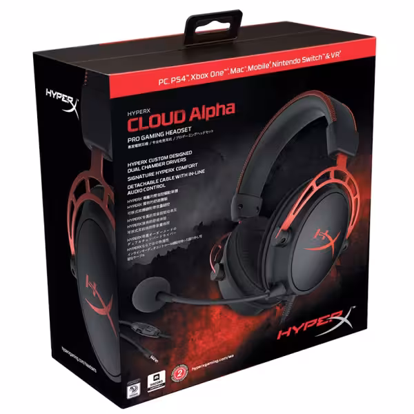 HyperX Cloud Alpha Limited Edition Gaming Headset White/Purple 50mm Drivers 3.5mm Wired