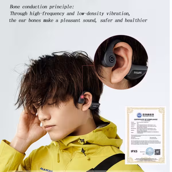 Philips TAN6605 Wireless Bone Conduction Headphones Black