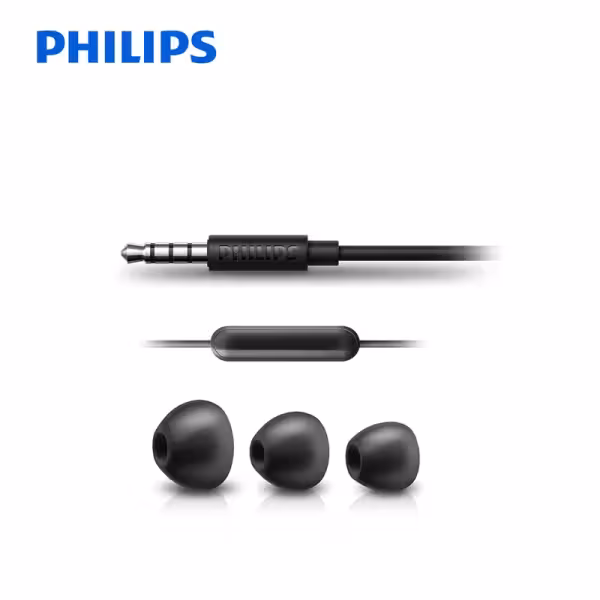 Philips SHE4305 Bass Wired In-Ear Headphones with Mic Black
