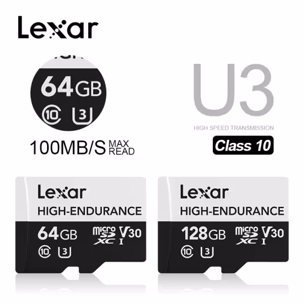 Lexar High Endurance 64GB MicroSDXC Card V30 100MB/s