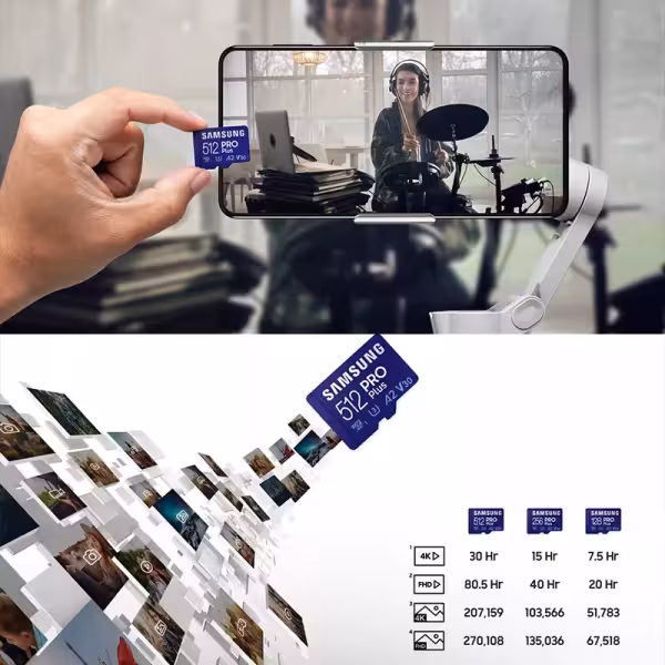 Samsung PRO Plus 128GB microSD Card V30 A2 with SD Adapter
