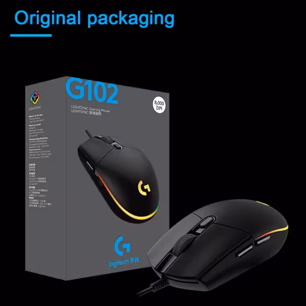 Logitech G102 LIGHTSYNC Wired Gaming Mouse Blue 8000 DPI 6 Buttons