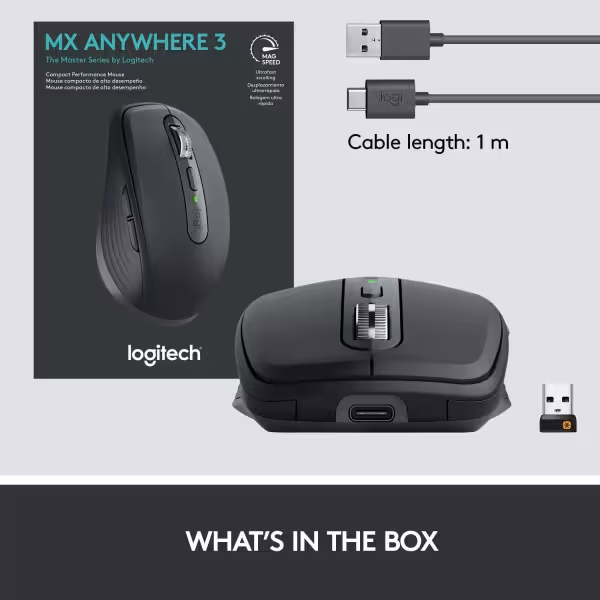 Logitech MX Anywhere 3 Wireless Mouse - Black
