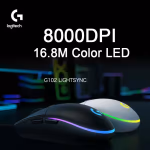 Logitech G102 LIGHTSYNC Wired Gaming Mouse Blue 8000 DPI 6 Buttons