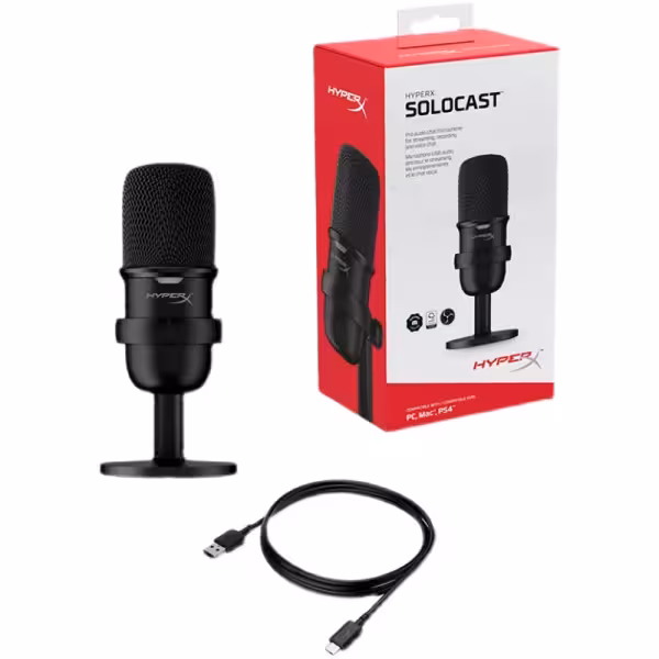 HyperX SoloCast USB Condenser Microphone 24-bit/96kHz Cardioid