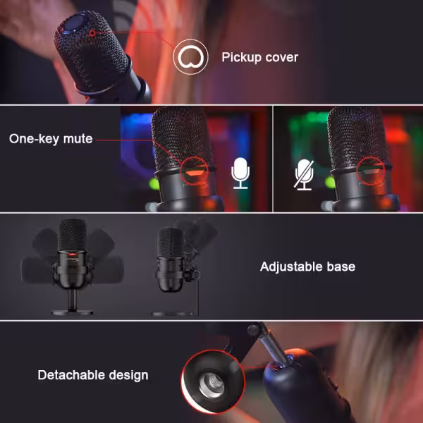 HyperX QuadCast S RGB USB Condenser Microphone Black - image 4 of 6