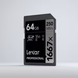 Lexar Professional 1667x 64GB SDXC UHS-II V60 SD Card