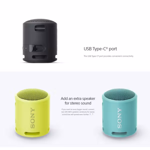 Sony SRS-XB13 Bluetooth Portable Speaker Blue USB-C