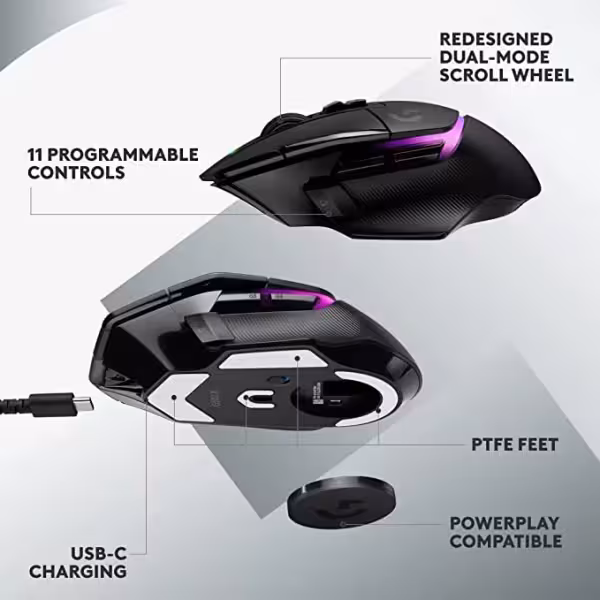 Logitech G502 X PLUS LIGHTSPEED Wireless RGB Gaming Mouse -Black - image 5 of 6