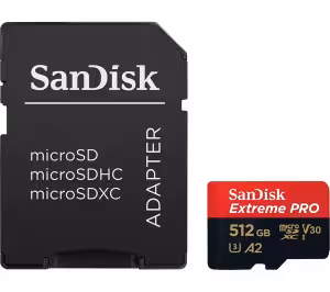 SanDisk Extreme PRO 512GB microSDXC Memory Card 200MB/s with SD Adapter