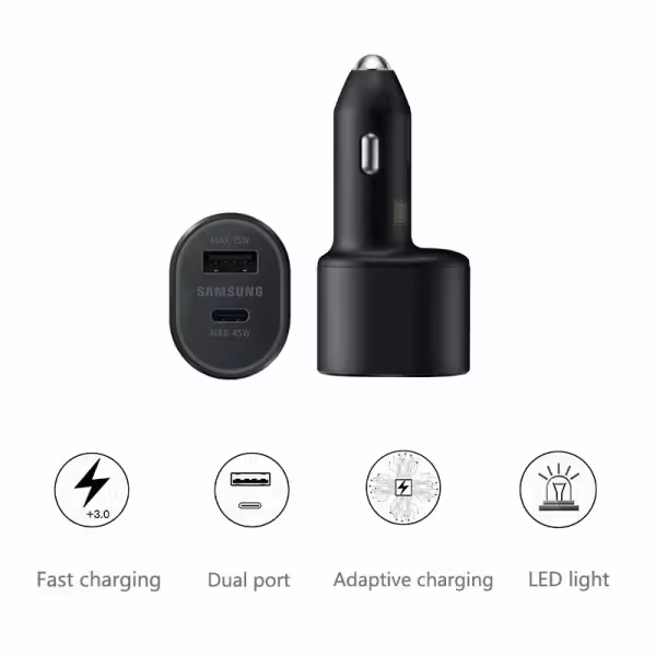 Samsung 60W Dual-Port USB-C Fast Charging Car Charger