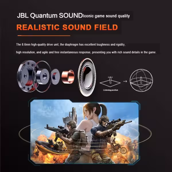 JBL Quantum 50 Wired Gaming Headset with Mic and 3.5mm Jack Black