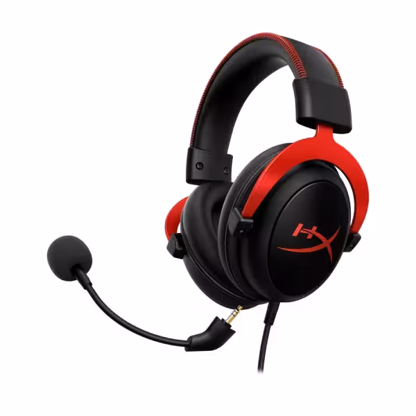 HyperX Cloud II Wired Gaming Headset Red 7.1 Virtual Surround Sound & Noise-Cancelling Mic