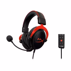 HyperX Cloud II Wired Gaming Headset Red 7.1 Virtual Surround Sound & Noise-Cancelling Mic
