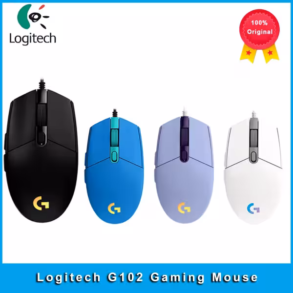 Logitech G102 LIGHTSYNC Wired Gaming Mouse White 8000 DPI