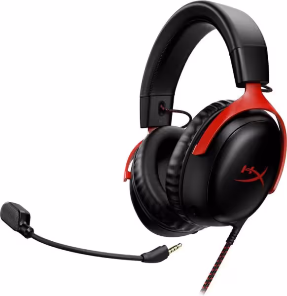 HyperX Cloud III Wired Gaming Headset Black/Red DTS Headphone:X 53mm Drivers