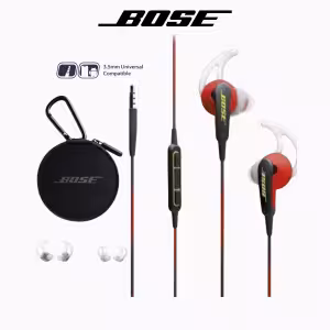 Bose SoundSport Wired In-Ear Headphones Power Red Inline Mic & Remote