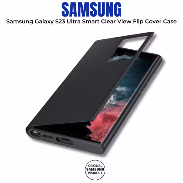 Samsung Galaxy S23 Ultra Smart View Wallet Case Black (EF-ZS918)