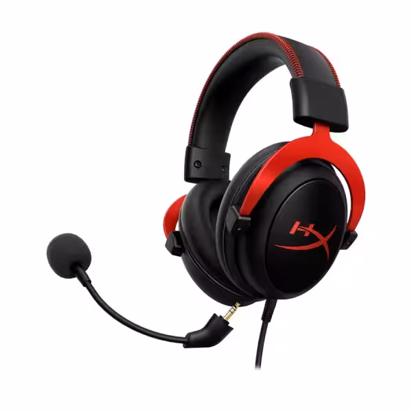 HyperX Cloud II Gaming Headset – Wired Stereo Over-Ear Mic for PC PS4 PS5 Red