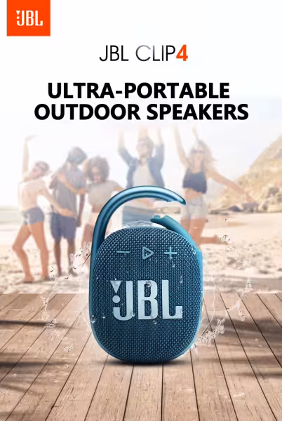 JBL Clip 4 Portable Bluetooth Speaker Blue