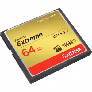 SanDisk Extreme 64GB UDMA7 CompactFlash Card (Black/Gold)