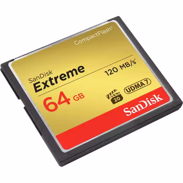 SanDisk Extreme 64GB UDMA7 CompactFlash Card (Black/Gold)