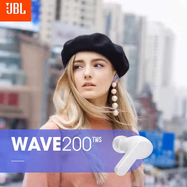 JBL W200TWS True Wireless Bluetooth Earphones with Mic – Charging Case - Black