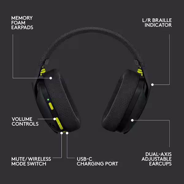 Logitech G435 LIGHTSPEED Wireless Gaming Headset - black