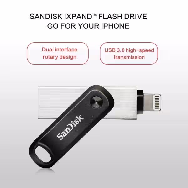 SanDisk SDIX60N USB3.0 Flash Drive iXPand OTG - 128gb , black