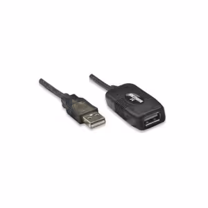 Manhattan USB 2.0 Active Extension Cable, Male to Female, 10m Black