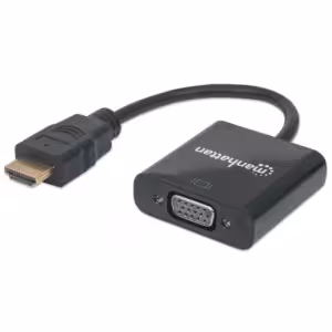 HDMI to VGA Converter cable, 1080p, 30cm, Male to Female, Equivalent to Startech HD2VGAE2, Micro-USB
