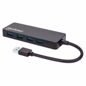 Manhattan USB-A 4-Port Hub 5Gbps USB 3.2 Gen1 Black