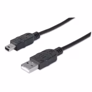 USB-A to Mini-USB Cable, 1.8m, Male to Male, Black, 480 Mbps (USB 2.0), Equivalent to Startech USB2H