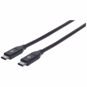 Manhattan USB-C to USB-C Cable 1m Black 10Gbps 3A