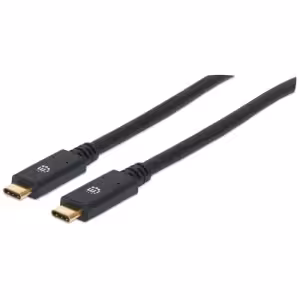 USB-C to USB-C Cable, 2m, Male to Male, Black, 5 Gbps (USB 3.2 Gen1 aka USB 3.0), 3A (fast charging)