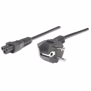 Power Cord/Cable, Euro 2-pin (CEE 7/4) plug to C5 Female (cloverleaf/triangular), 1.8m, 16A, Lifetim