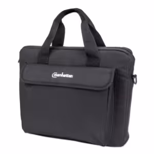 London Laptop Bag 12.5", Top Loader, Black, LOW COST, Accessories Pocket, Shoulder Strap (removable)