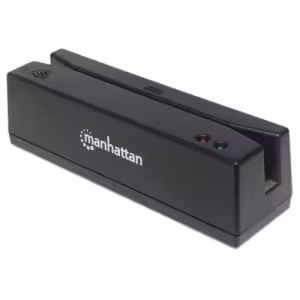 Manhattan USB-A Triple Track Magnetic Strip Card Reader, 1.5m Cable, Black