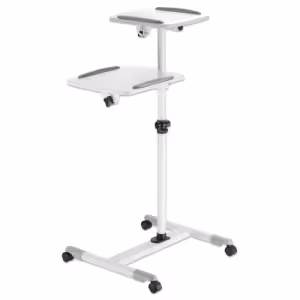 Manhattan Projector and Laptop Mobile Cart, Two Trays, Height Adjustable, 10kg Load, Grey/White