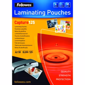 Fellowes A2 Laminating Pouches 125 Micron 5309302 50 Pack