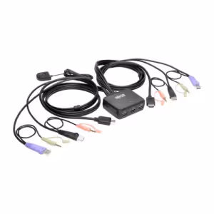 Tripp Lite B032-HUA2 2-Port USB HD KVM Switch with Audio/Video & Peripheral Sharing
